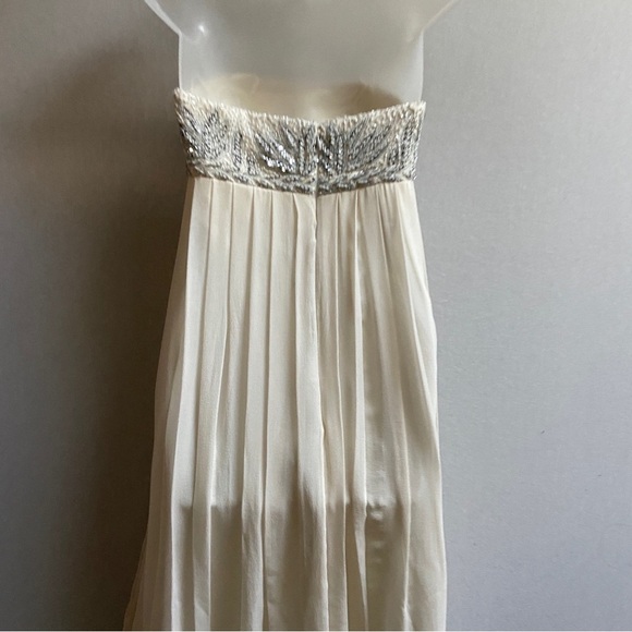 Aiden Mattox strapless silk beaded sequin formal gown dress Sz 2 - Picture 7 of 15